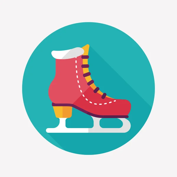 Ice skate flat icon with long shadow, eps10 — стоковый вектор