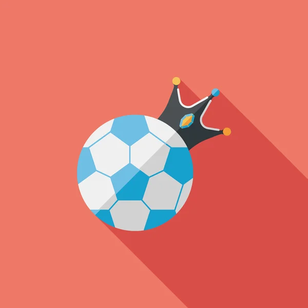 Pelota de fútbol icono plano con sombra larga, eps10 — Vector de stock