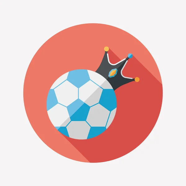 Bola de futebol ícone plano com sombra longa, eps10 — Vetor de Stock