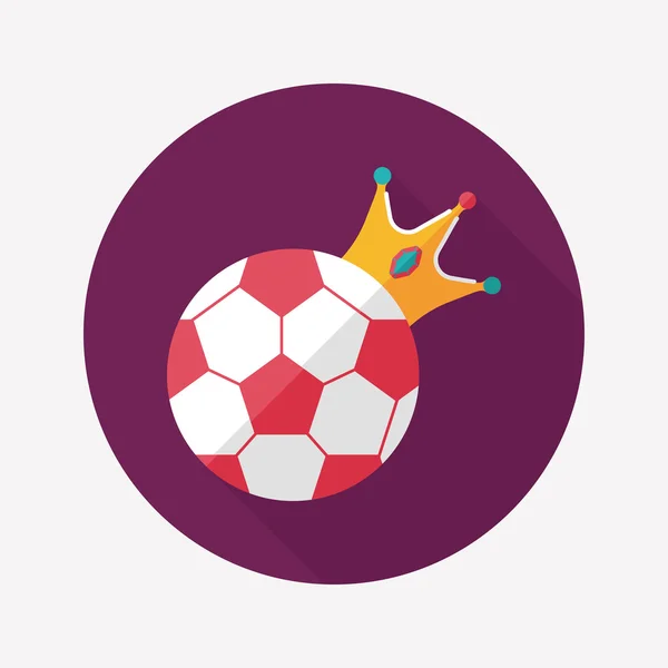 Futbol topu uzun gölge, eps10 düz simgesiyle — Stok Vektör