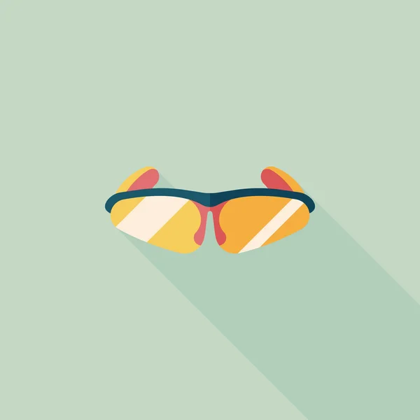 Fahrradsonnenbrille flache Ikone mit langem Schatten, Eps10 — Stockvektor