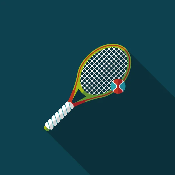 Tenisz lapos ikon a hosszú árnyék, eps10 — Stock Vector