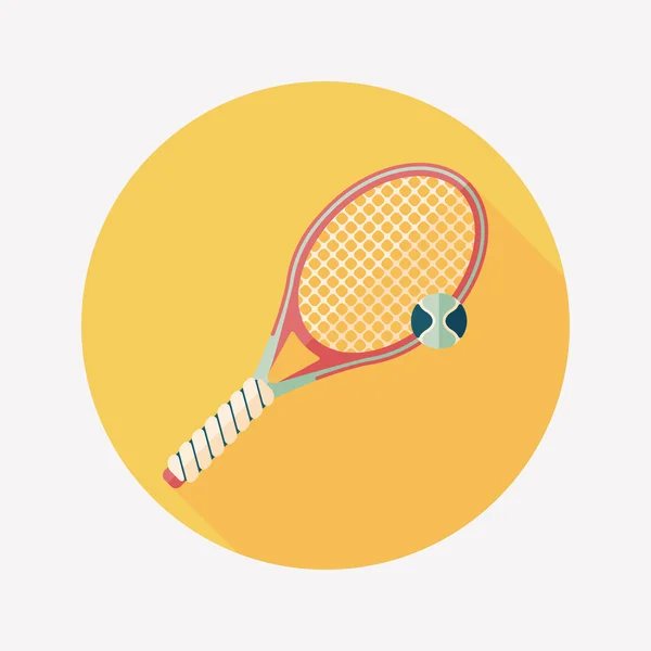 Tennis flache Ikone mit langem Schatten, Eps10 — Stockvektor