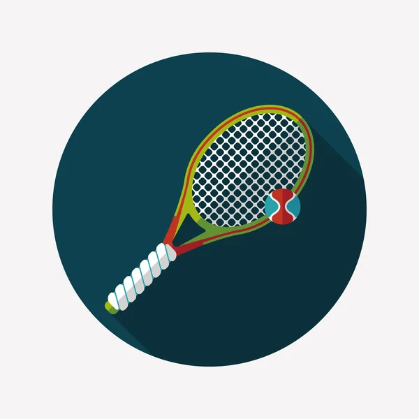 Tenis icono plano con sombra larga, eps10 — Vector de stock