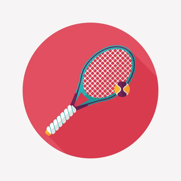 Tennis flat icon with long shadow, eps10 — стоковый вектор