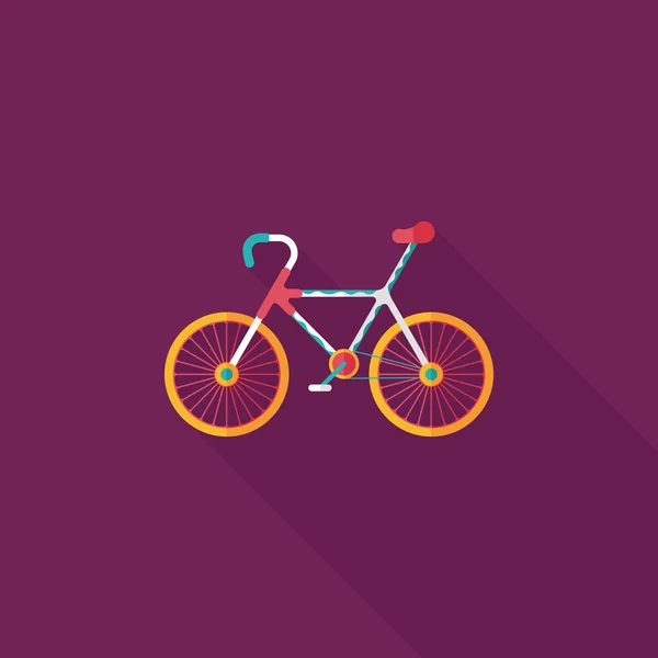 Ciclismo icono plano con sombra larga, eps10 — Vector de stock