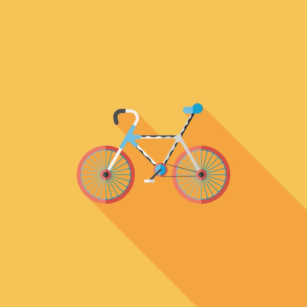 Ciclismo icono plano con sombra larga, eps10 — Vector de stock