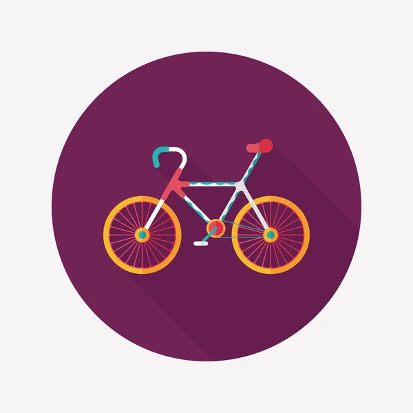 Jazda na rowerze płaskie ikona z długim cieniem, eps10 — Wektor stockowy