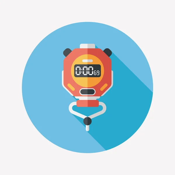 Stopwatch platte pictogram met lange schaduw, eps10 — Stockvector