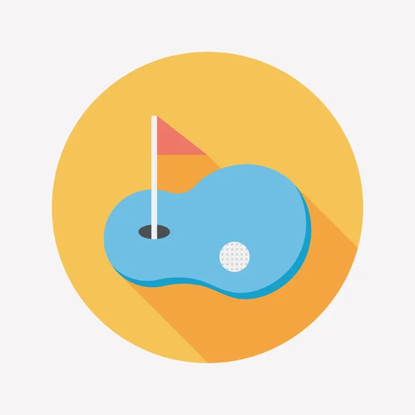 Golf flat icon with long shadow, eps10 — стоковый вектор