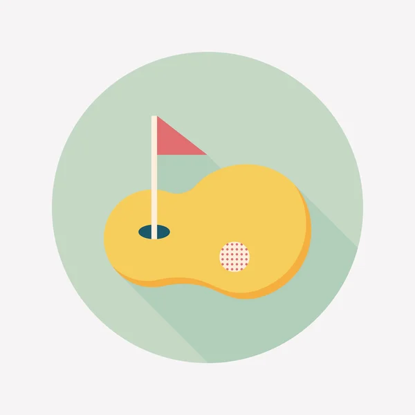 Icona piatta da golf con lunga ombra, eps10 — Vettoriale Stock