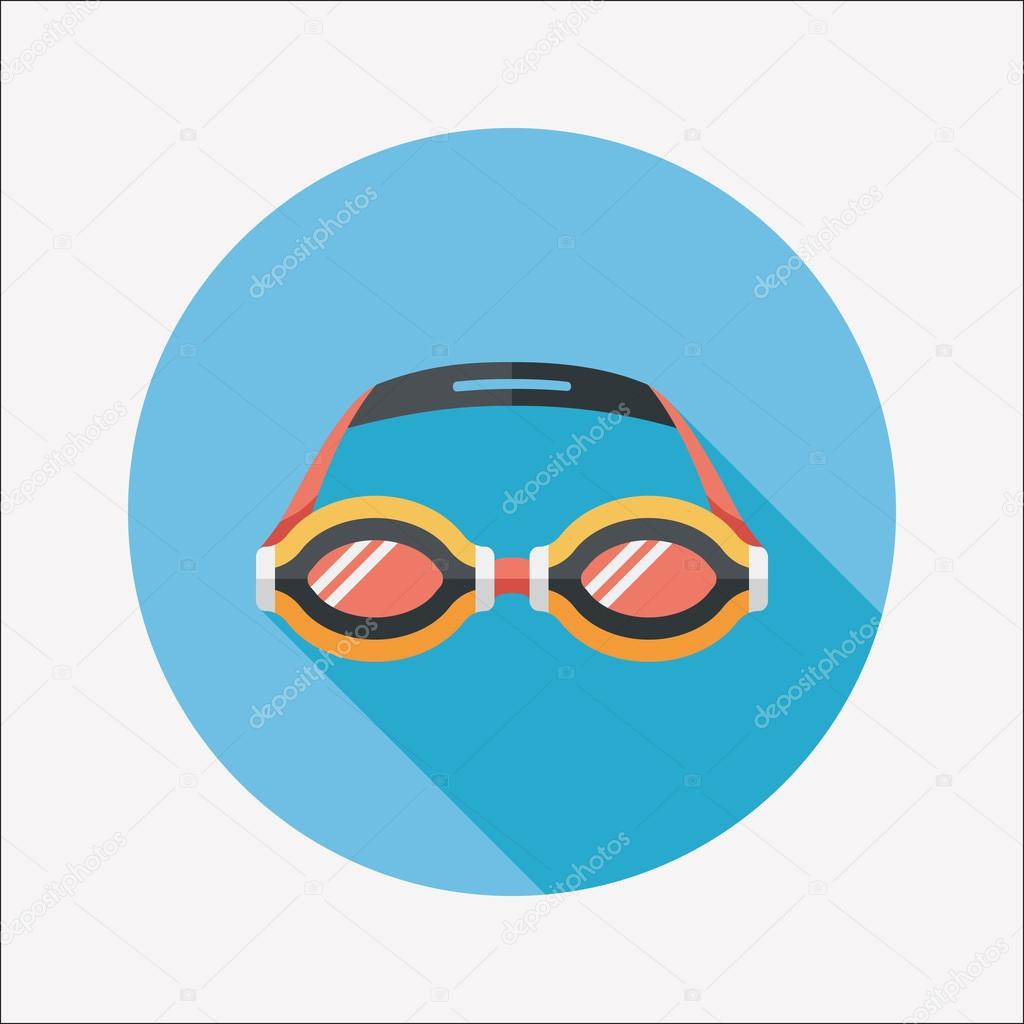 swimming goggles flat icon with long shadow,eps10