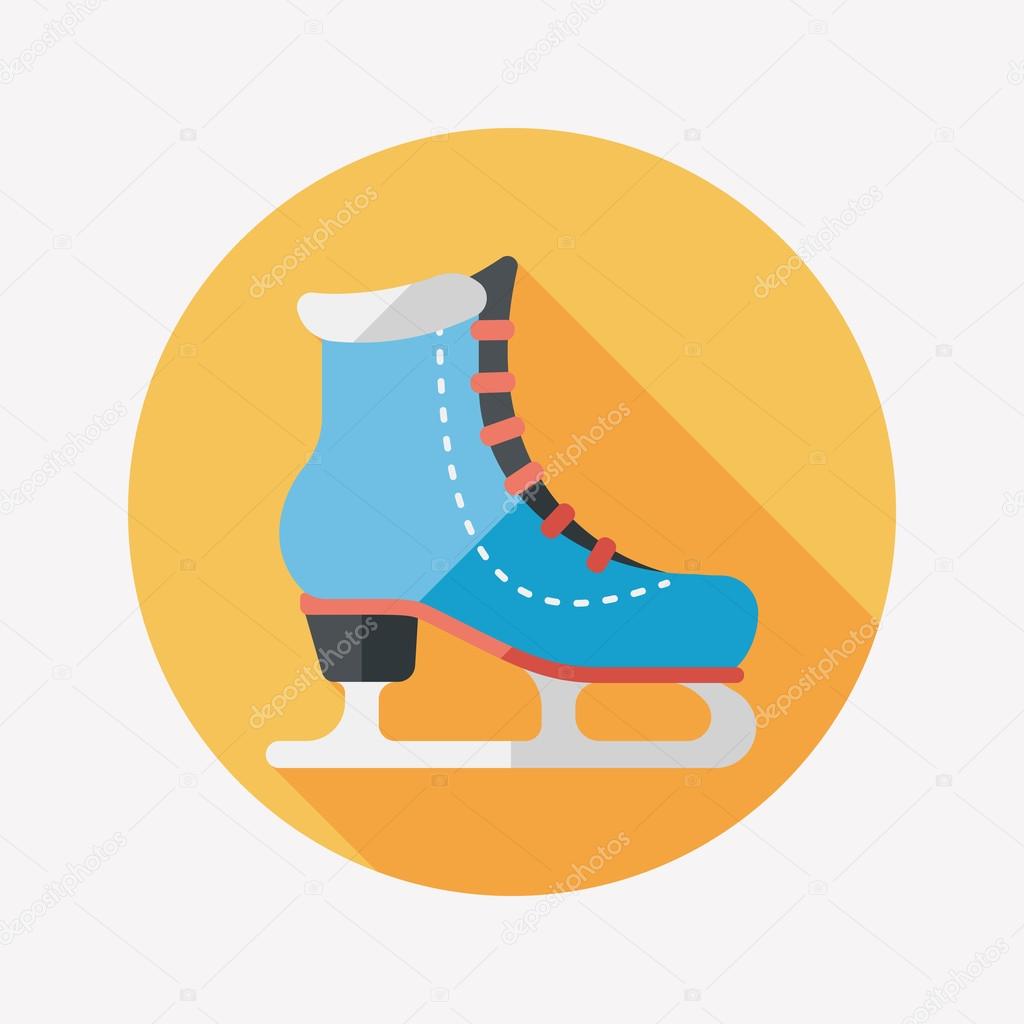 ice skate flat icon with long shadow,eps10