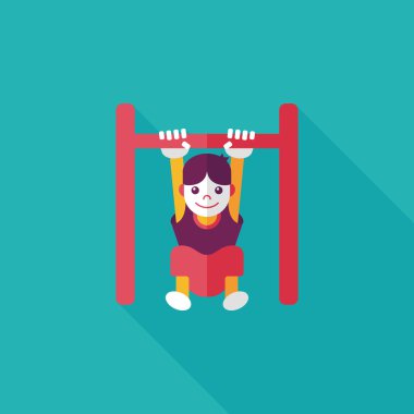 Yatay uzun gölge, eps10 ile düz simgesi bar asılı boy