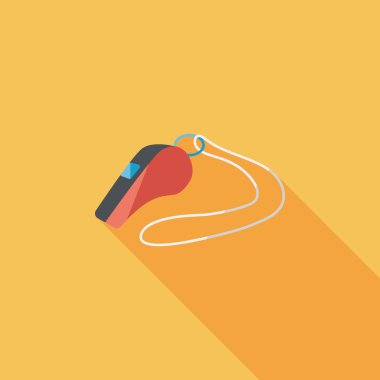 Düdük düz simgesi ile uzun gölge, eps10