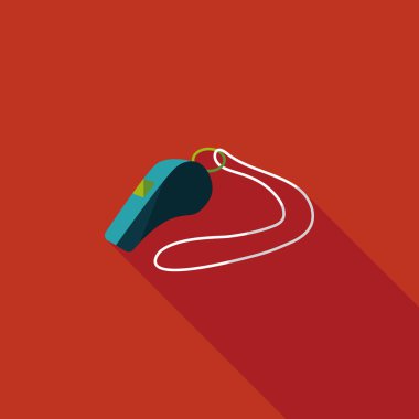 Düdük düz simgesi ile uzun gölge, eps10