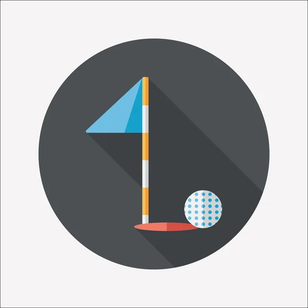 Golf ploché ikony s dlouhý stín, eps10 — Stockový vektor