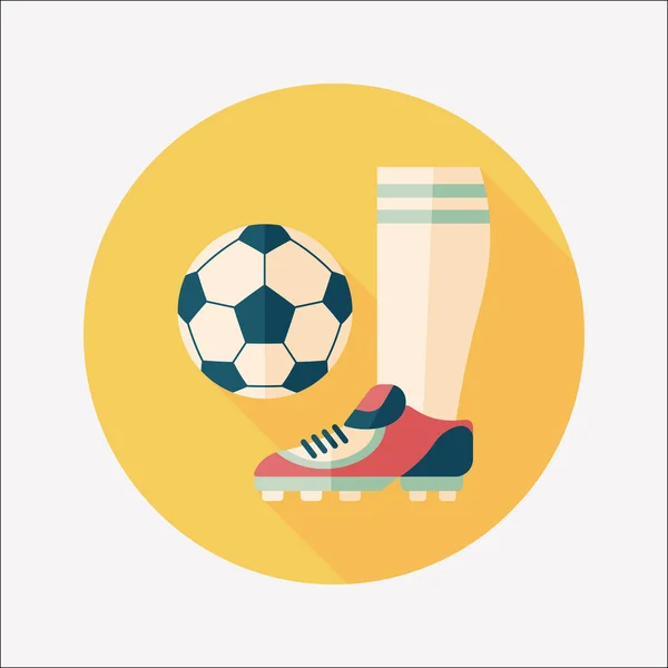 Icono plano de fútbol con sombra larga, eps10 — Archivo Imágenes Vectoriales