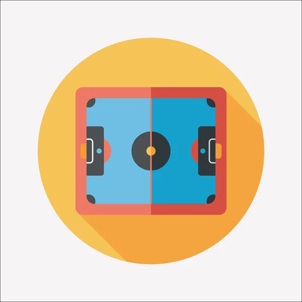 Baketball cancha icono plano con sombra larga, eps10 — Vector de stock