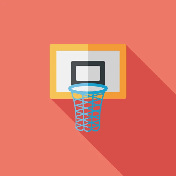 Basketbal platte pictogram met lange schaduw, eps10 — Stockvector