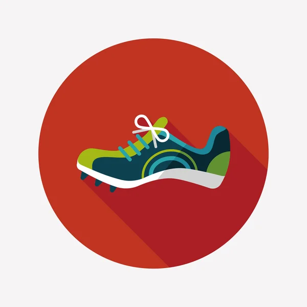 Sneaker platte pictogram met lange schaduw, eps10 — Stockvector