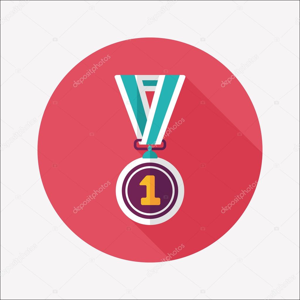 medal flat icon with long shadow,eps10