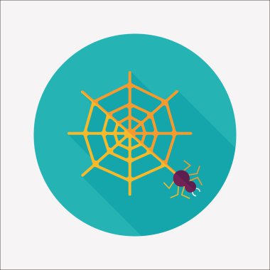 Uzun Gölge, eps10 ile Halloween örümcek düz simgesi