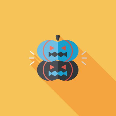 Balkabağı canavarı düz simgesi ile uzun gölge, eps10