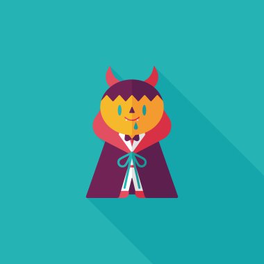 vampir düz simgesi ile uzun gölge, eps10