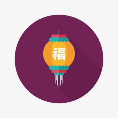 Çin yeni yılı uzun gölge, eps10, Çinli şenlik ile düz simgesi