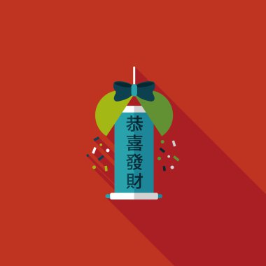 Uzun Gölge, eps10, düz simgesiyle Çin yeni yılı kutlamak Aralık