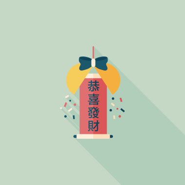 Uzun Gölge, eps10, düz simgesiyle Çin yeni yılı kutlamak Aralık