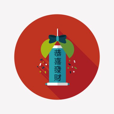 Uzun Gölge, eps10, düz simgesiyle Çin yeni yılı kutlamak Aralık