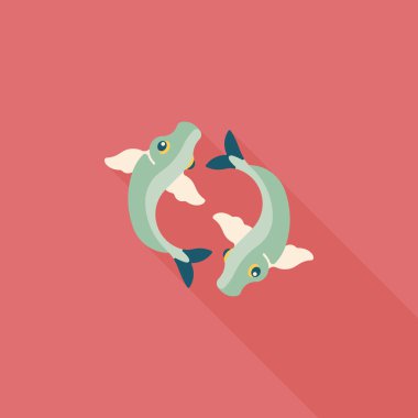 Çin yeni yılı uzun gölge, eps10, Çinli bir dekor ile düz simgesi