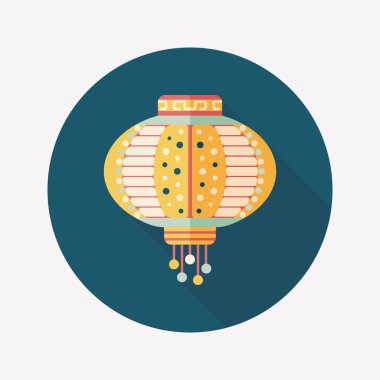 Çin yeni yılı uzun gölge, eps10, Çinli bir dekor ile düz simgesi