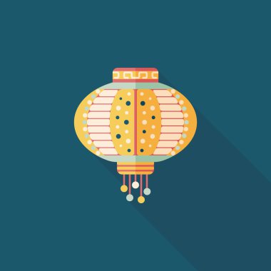 Çin yeni yılı uzun gölge, eps10, Çinli bir dekor ile düz simgesi