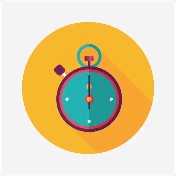 Stopwatch flat icon with long shadow,eps10 — Stock Vector