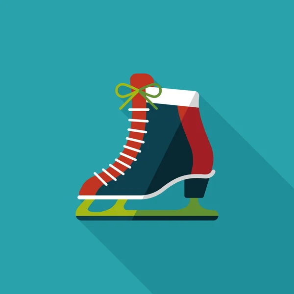 Ice skate flat icon with long shadow, eps10 — стоковый вектор