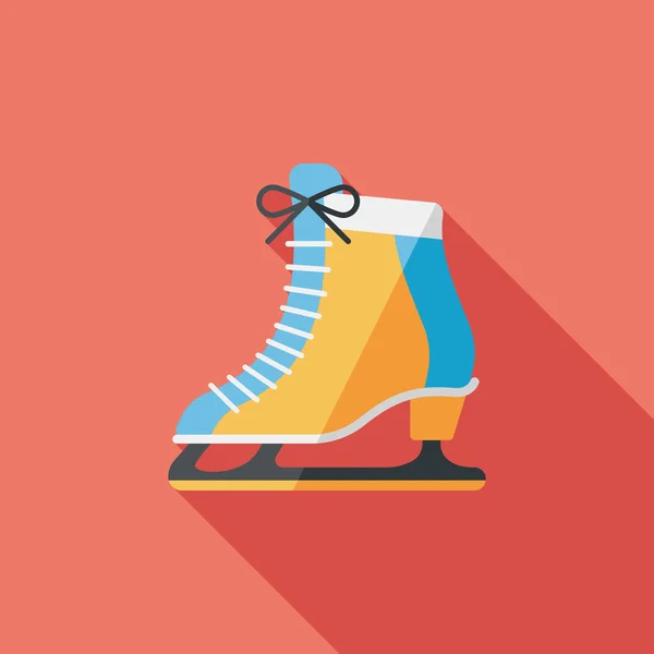 Ícone de patinagem no gelo plana com sombra longa, eps10 — Vetor de Stock
