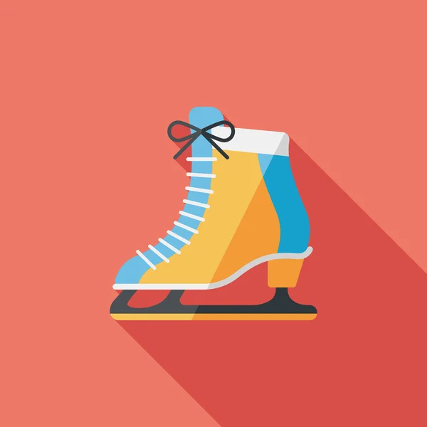 Ice skate platte pictogram met lange schaduw, eps10 — Stockvector