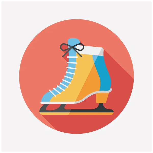 Ice skate flat icon with long shadow, eps10 — стоковый вектор