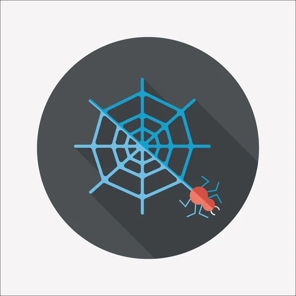 Ícone plano de aranha de Halloween com sombra longa, eps10 — Vetor de Stock