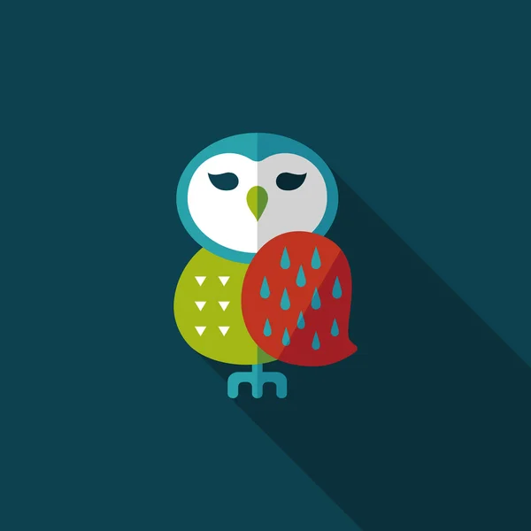Halloween owl flat icon with long shadow,eps10 — Stock Vector