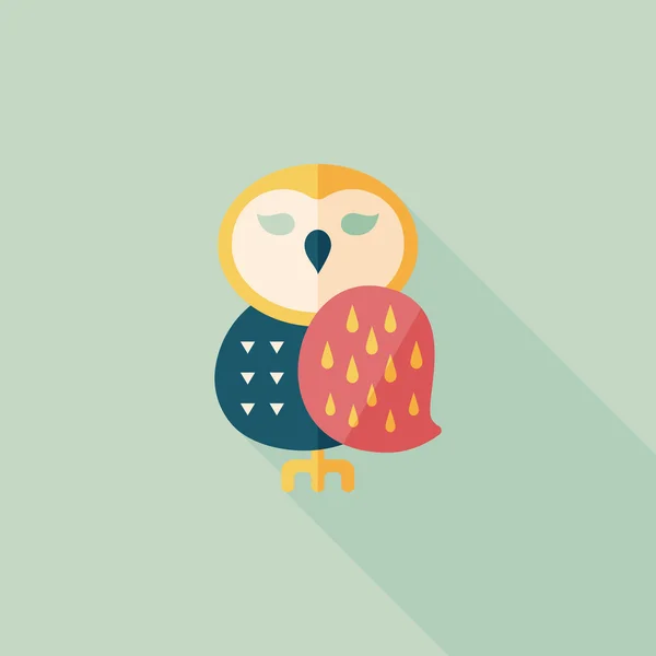 Halloween owl flat icon with long shadow,eps10 — Stock Vector