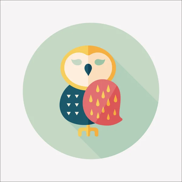 Halloween owl flat icon with long shadow, eps10 — стоковый вектор