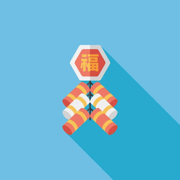 Año Nuevo Chino icono plano, eps10, chino festival de pareados ingenio — Vector de stock