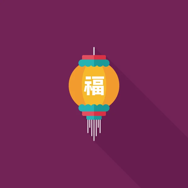 Chiński Nowy rok płaskie ikona z długi cień, eps10, chiński festi — Wektor stockowy