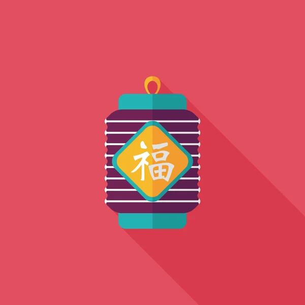 Chinese New Year flat icon with long shadow, eps10, Chinese festi — стоковый вектор