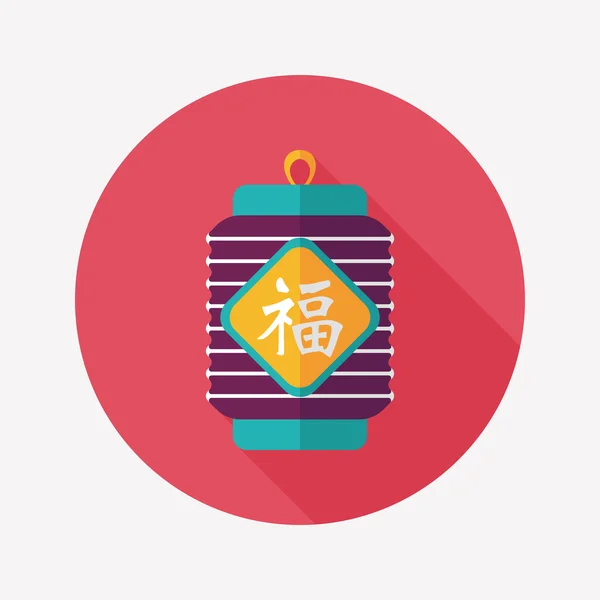 Chinese New Year flat icon with long shadow, eps10, Chinese festi — стоковый вектор