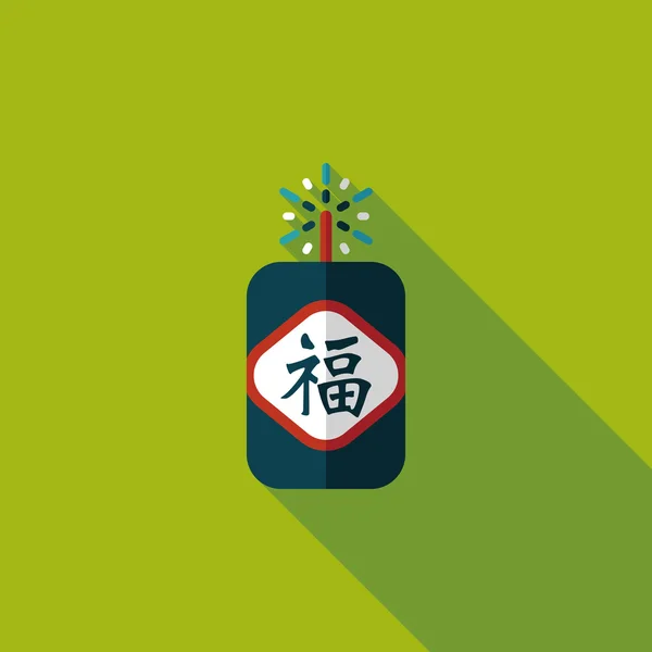 Nouvel An chinois icône plate, eps10, mot Fu, chinois festival cou — Image vectorielle